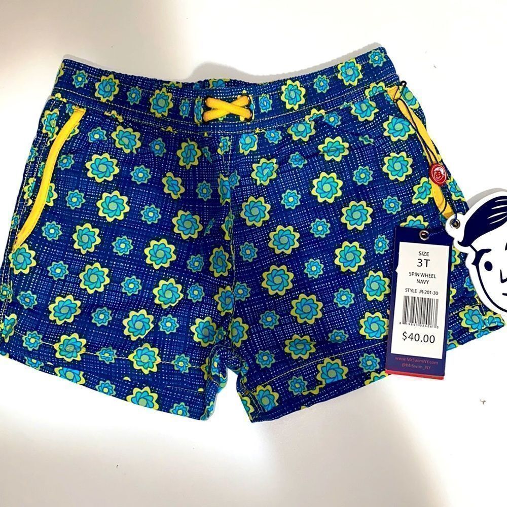 MR. SWIM spin wheel navy  Boardshorts sz 3T kids boy New